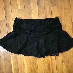 SHEIN Black Lace Skirt with Built in Shorts
